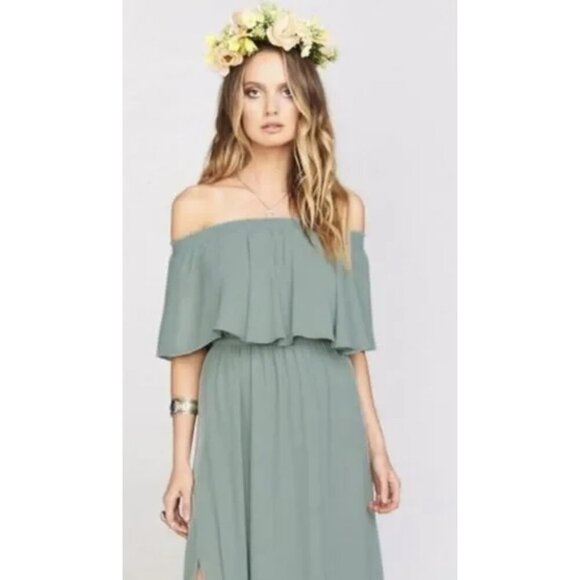 SHOW ME YOUR MUMU Hacienda Chiffon Maxi Dress Bridesmaid Wedding - Size M - Picture 1 of 14